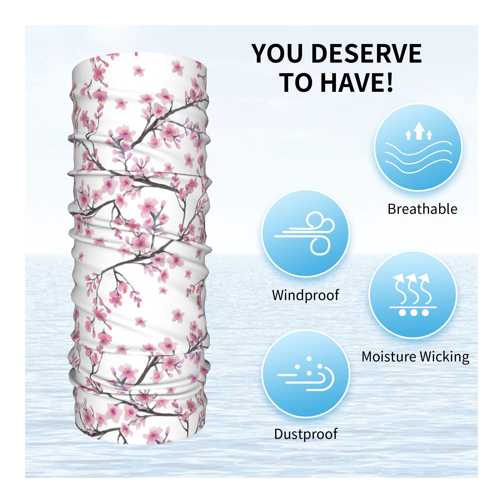 Japan Sakura Cherry Blossoms w - Neck Gaiter Face Cover recensione e prezzo
