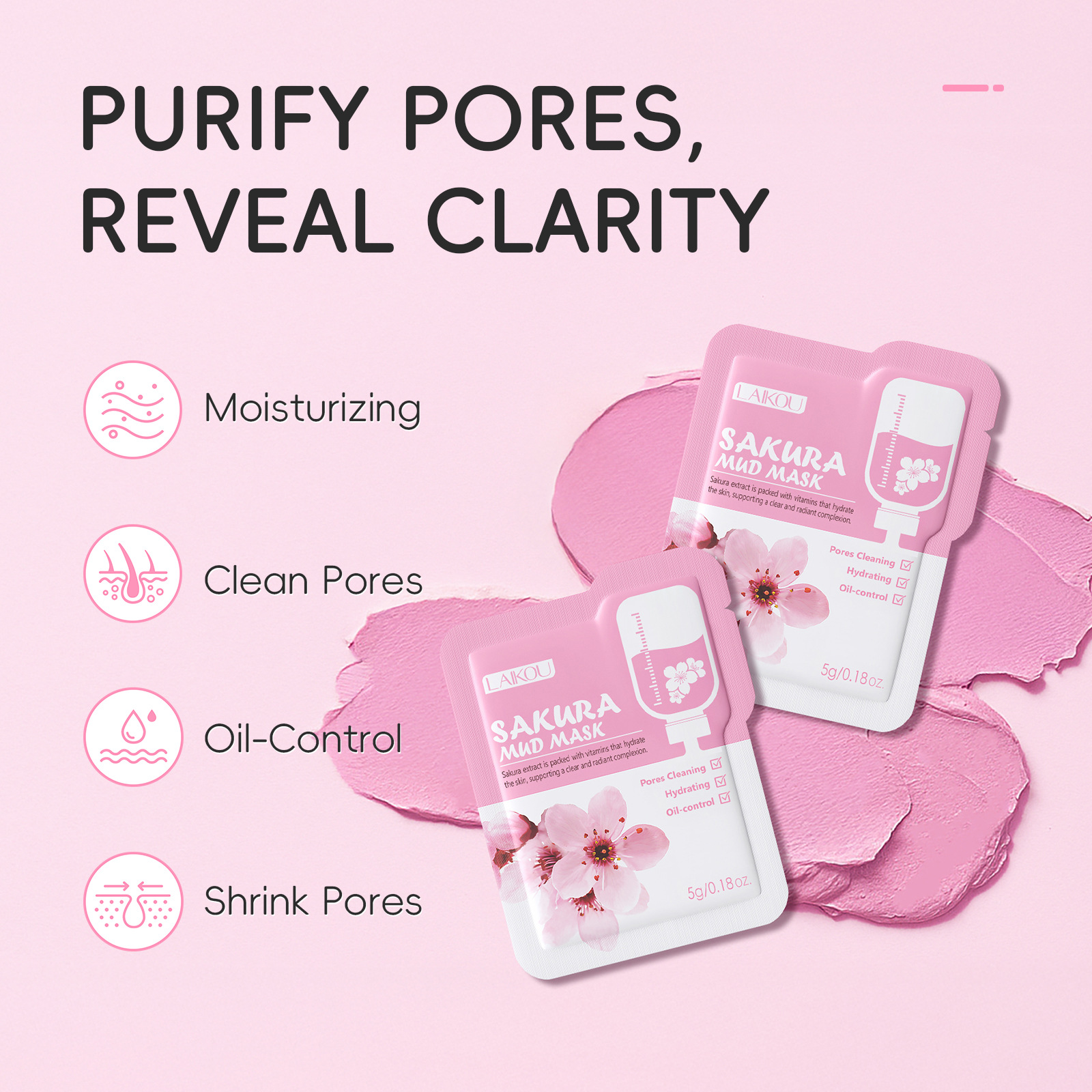 Laikou Sakura Clay Mask Trial  - Dust Mask Construction recensione e prezzo
