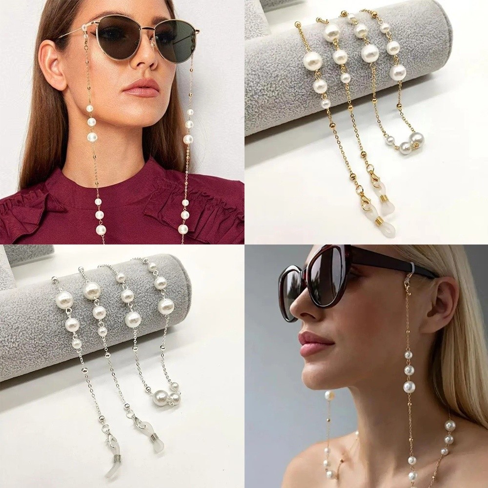 Trendy Pearl Beaded Sunglass C - Mask Lanyard Adjustable recensione e prezzo