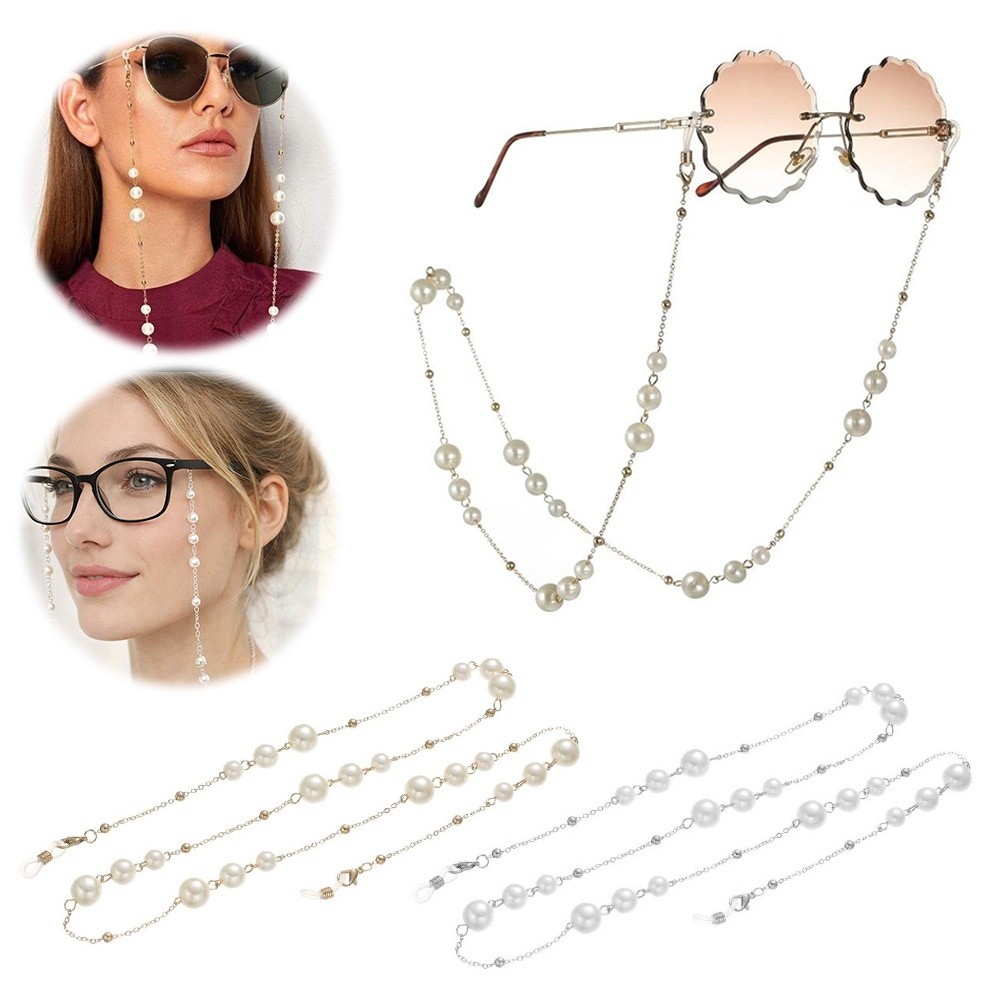 Trendy Pearl Beaded Sunglass C - Mask Lanyard Adjustable recensione e prezzo