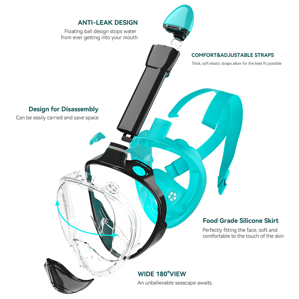 Full Face Snorkel Mask Silicon - Silicone Mask Bracket recensione e prezzo