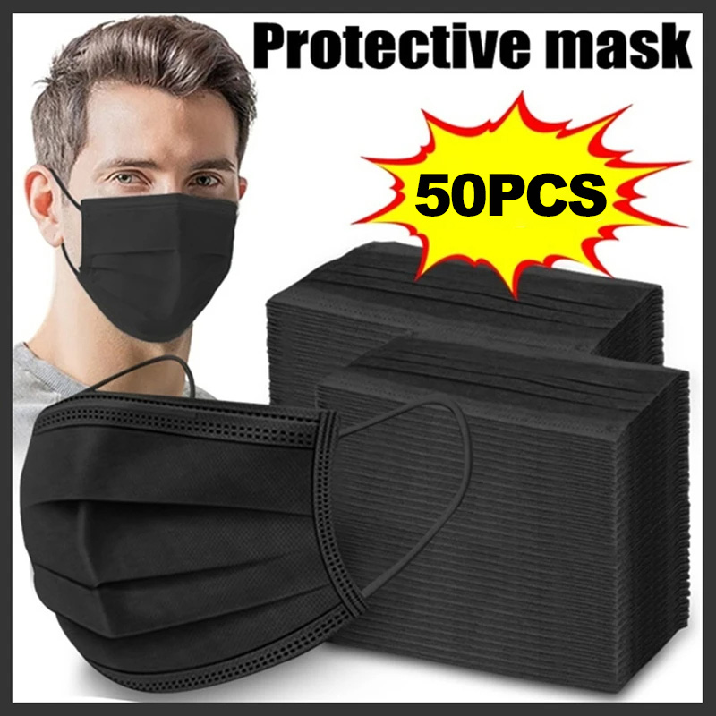 Masks 3-layer Mask Face Masks  - Black Face Mask Pack recensione e prezzo