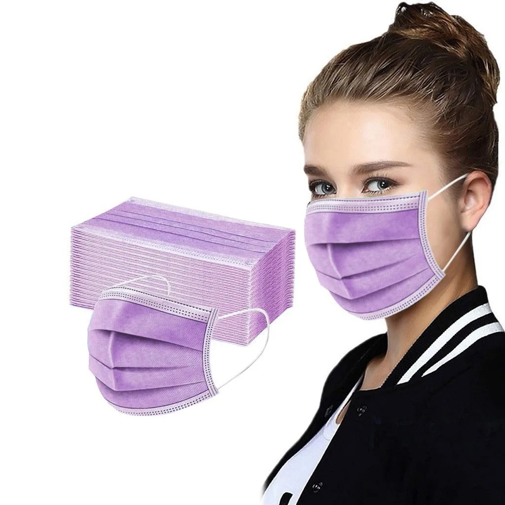 50PCS Women Man Solid Mask Dis - Disposable Surgical Mask recensione e prezzo