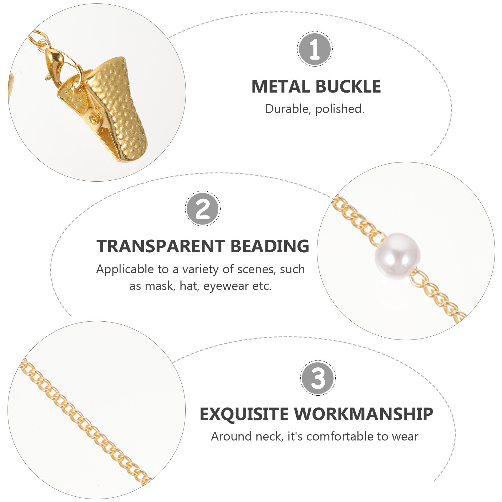 Elegant Pearl Glasses Chain Ey - Mask Chain Holder recensione e prezzo