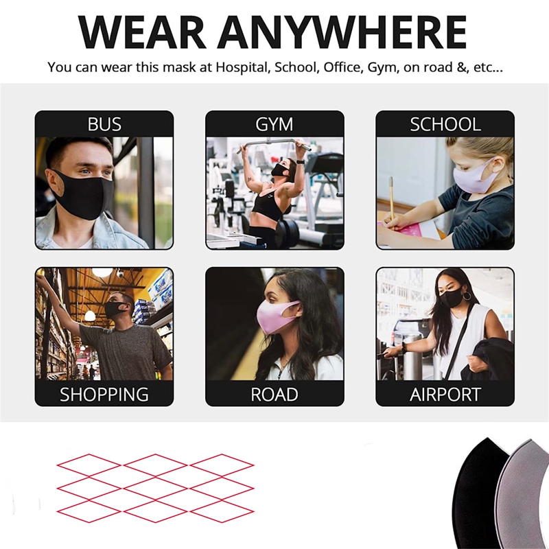 5/10PCS Fashion Solid Earloop  - Cloth Face Mask Washable recensione e prezzo