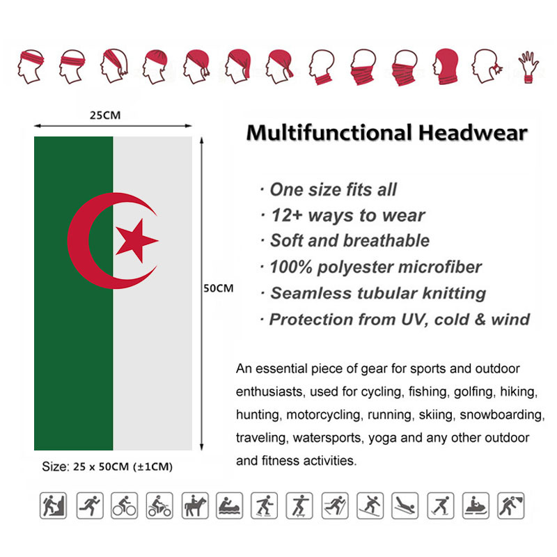 Algeria Flag Printed Bandana H - Neck Gaiter Face Cover recensione e prezzo