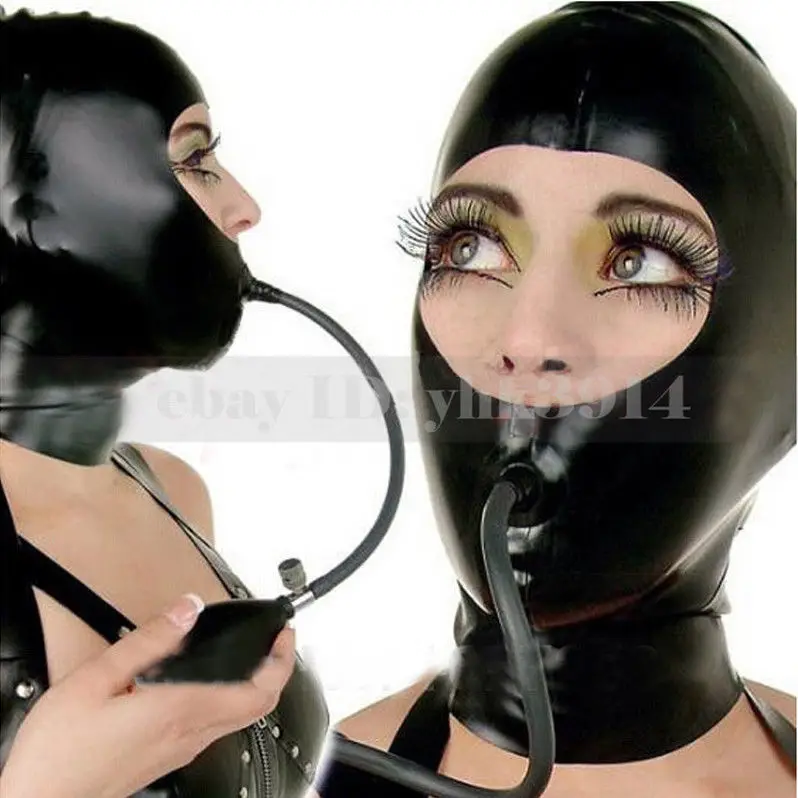 Black Unisex Latex Hoods Mask  - Black Face Mask Pack recensione e prezzo
