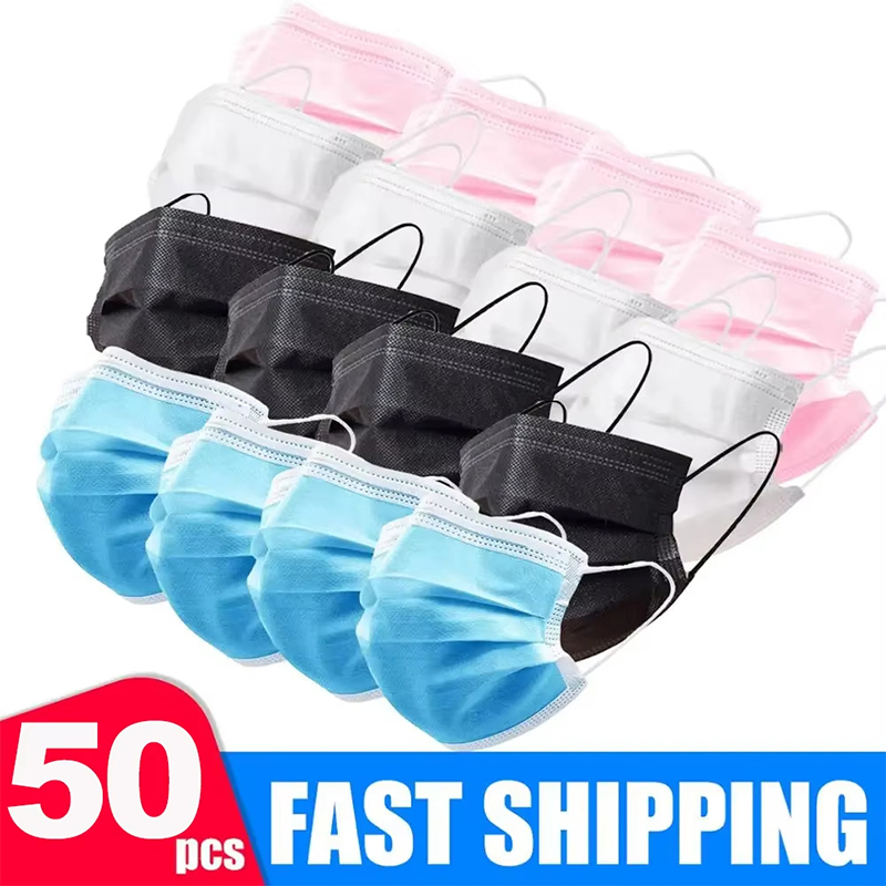 [H]50Pcs 3-layer Mask Face Mas - Disposable Mask Blue recensione e prezzo